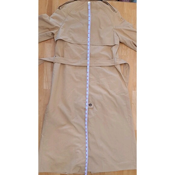 VTG Jackie Stuart Khaki Trench Coat Belted Pockets Size 9/10 Made in Yugoslavia - Picture 7 of 8